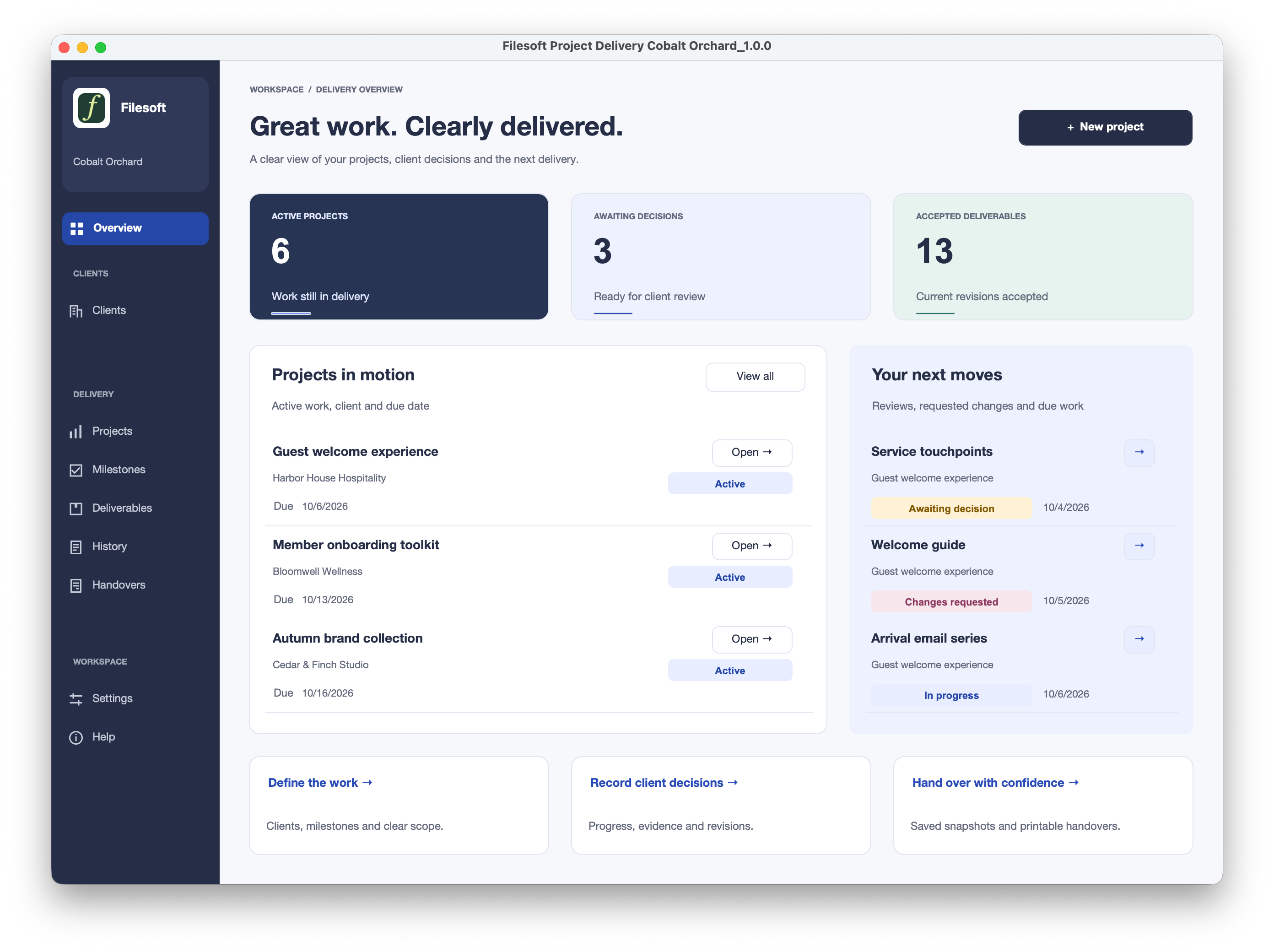 Filesoft Project Delivery Premium 1.0.0 — overview